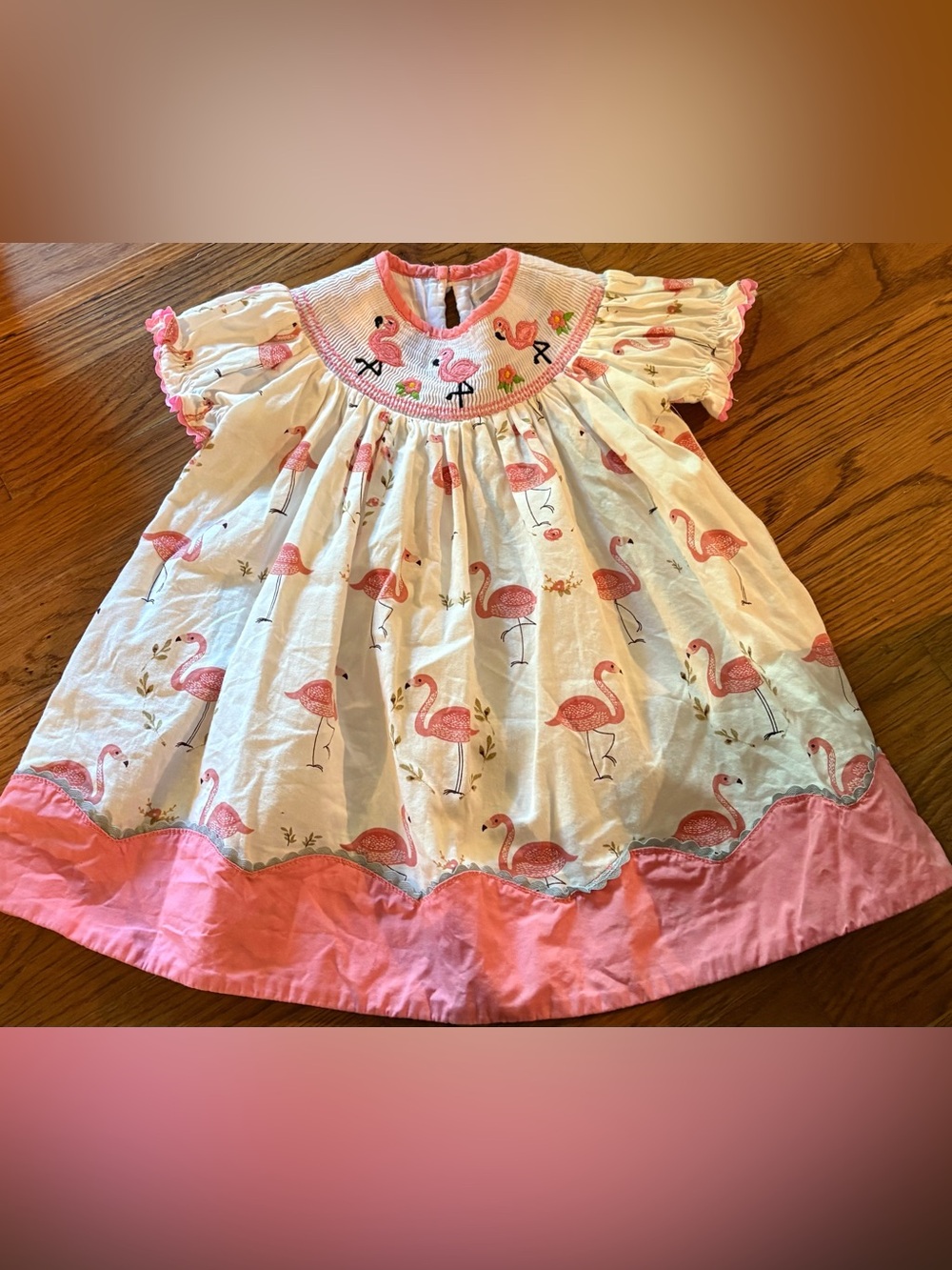 Lil Cactus Baby Girl Flamingo Dress Pink Cap Sleeve, size 6-12mos
